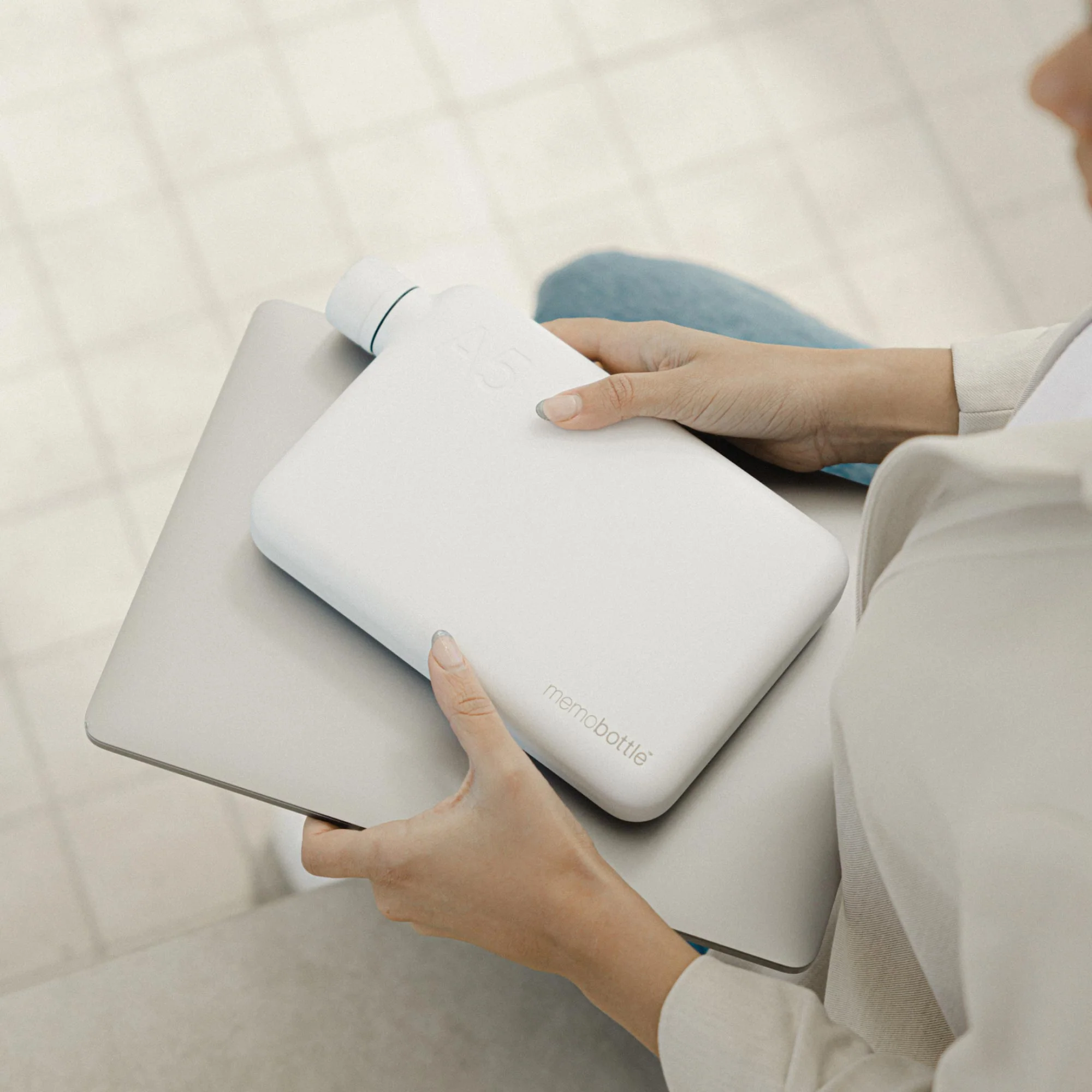 A5 Stainless Steel memobottle (White) - Image 4