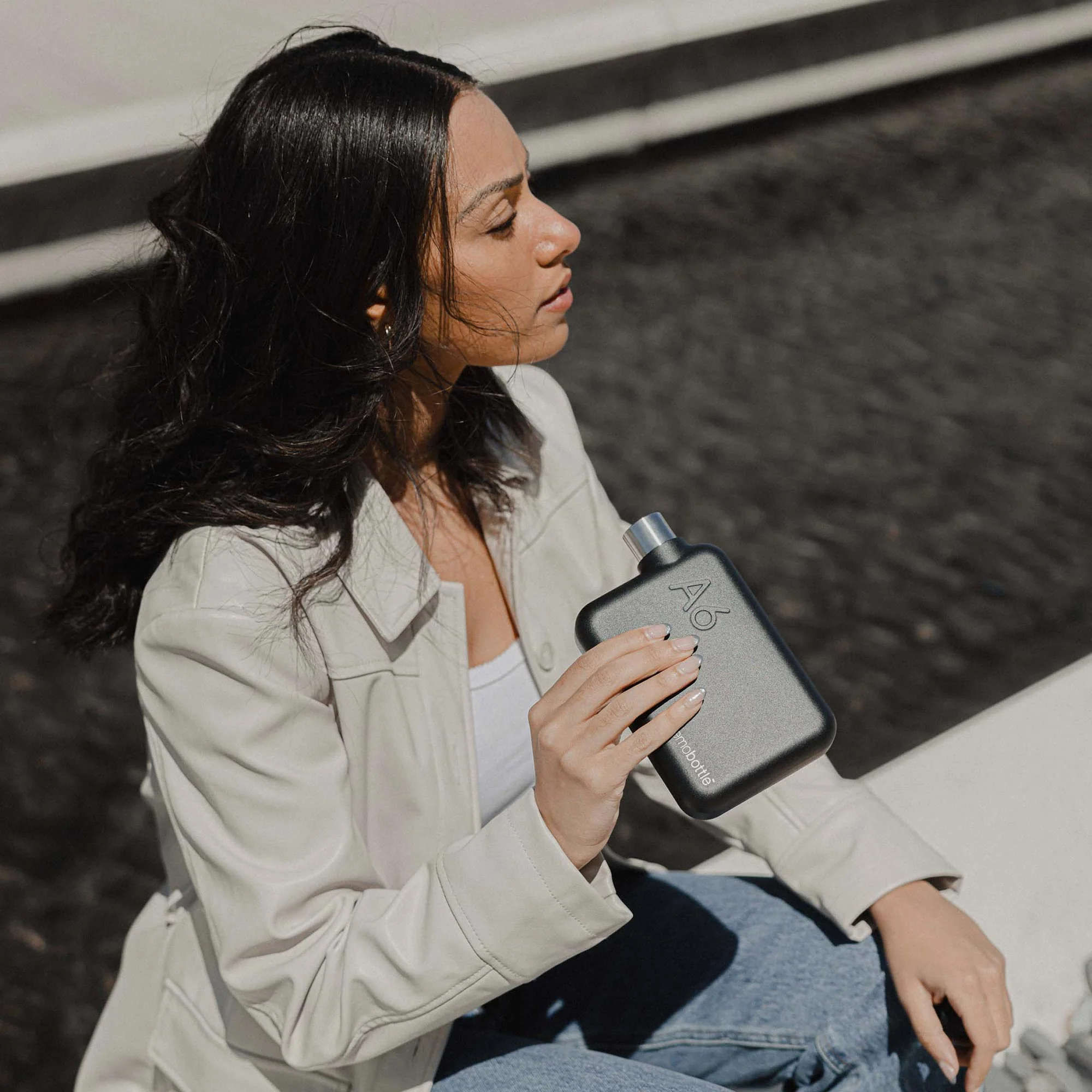 A6 Stainless Steel memobottle (Black) - Image 4